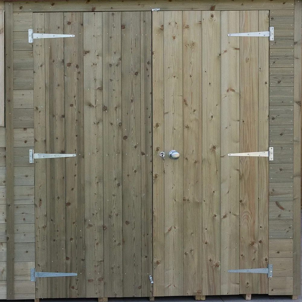 Forest Garden Timberdale 12x8 Apex Shed with No Windows, Double Doors - Combo