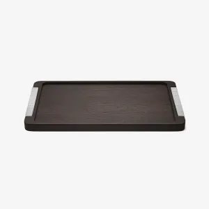 Georg Jensen | Bernadotte Smoked Oak Tray in Polished Stainless Steel