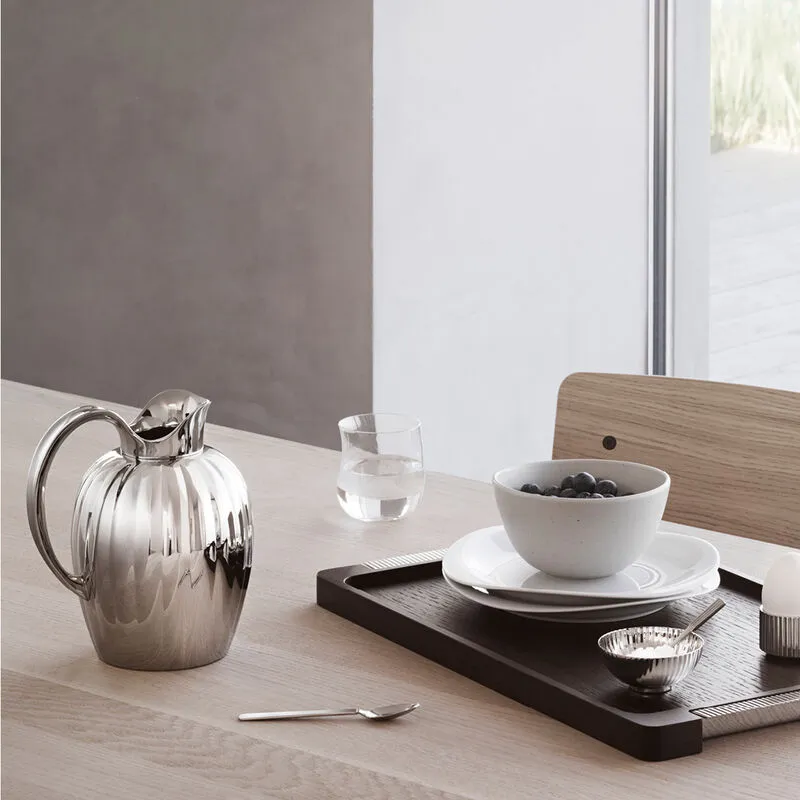 Georg Jensen | Bernadotte Smoked Oak Tray in Polished Stainless Steel