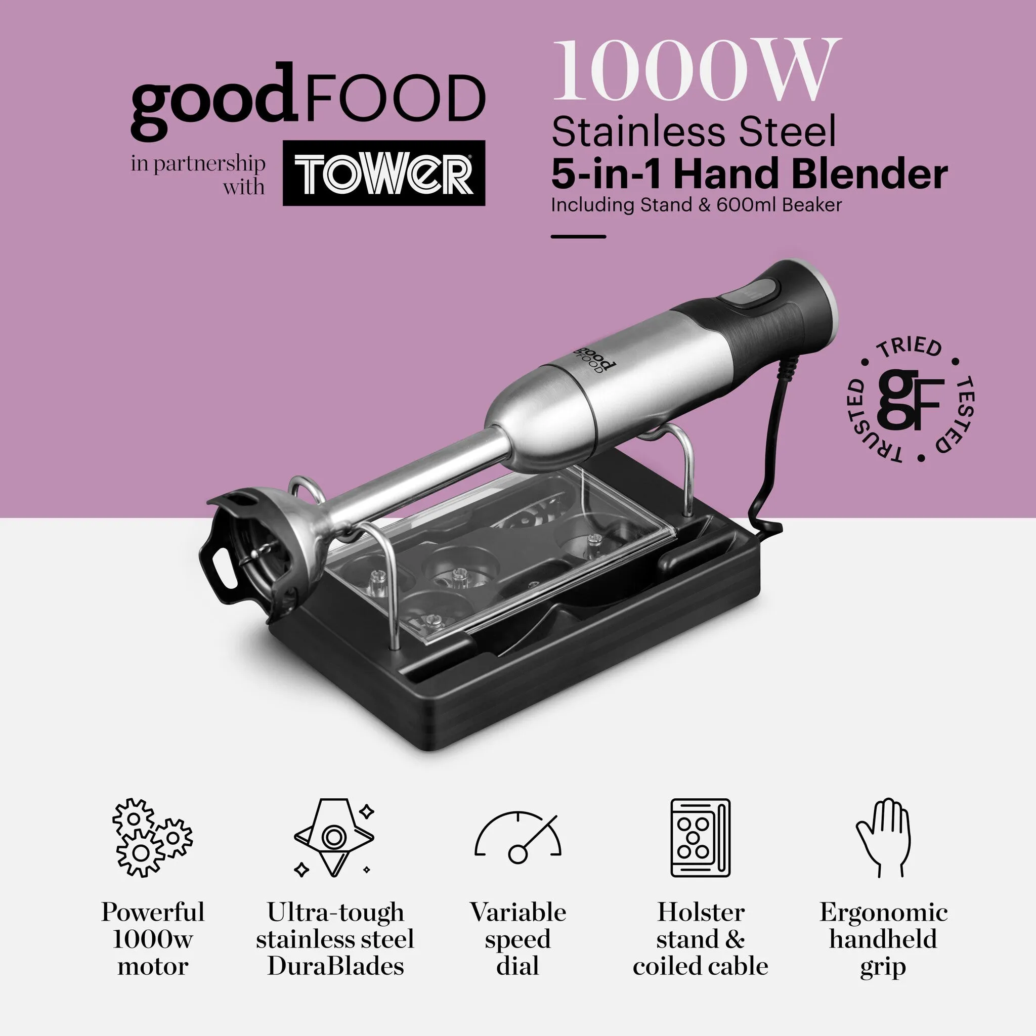 Good Food by Tower 5 in 1 Digital Hand Blender