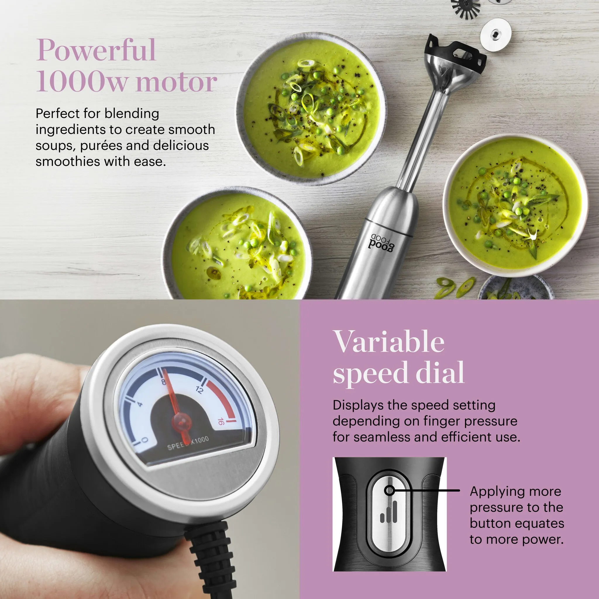 Good Food by Tower 5 in 1 Digital Hand Blender