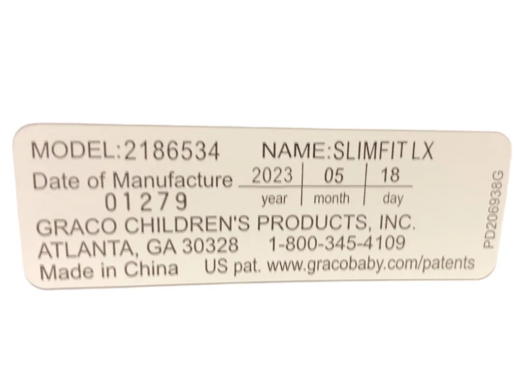 Graco SlimFit LX 3-in-1 Car Seat, 2023, Shaw