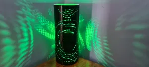 GREEN LIGHT  & BLACK CERAMIC SWIRL LAMP