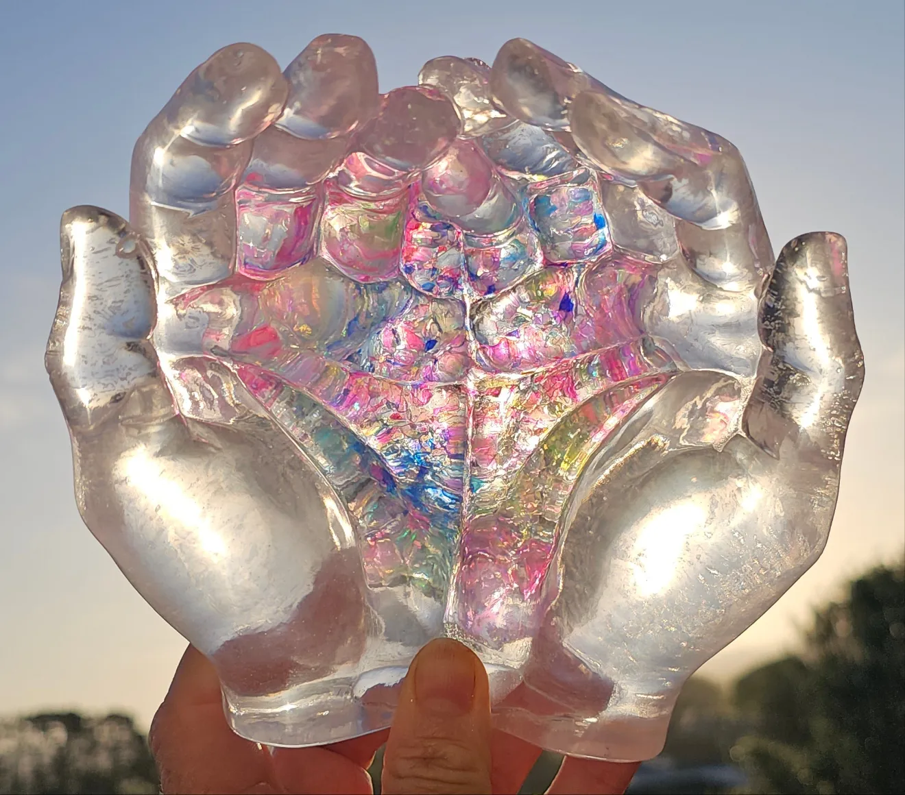 HANDMADE CUPPED HANDS DISH