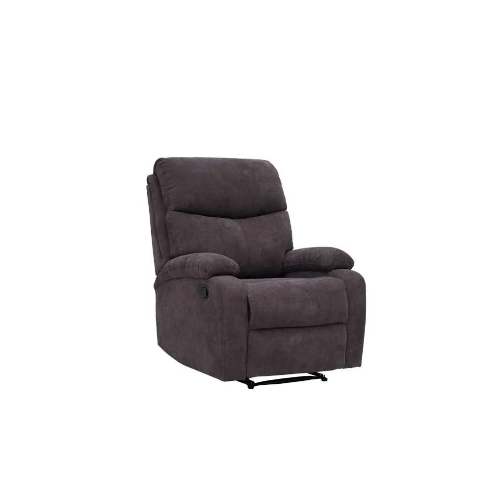 Home Basics Fabric Single Recliner Dark Grey #G01