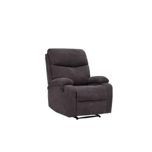 Home Basics Fabric Single Recliner Dark Grey #G01