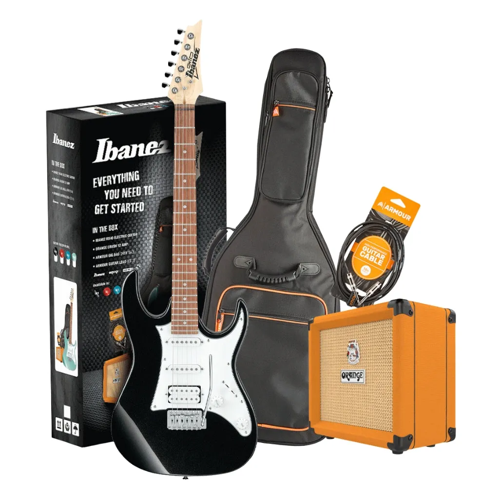 Ibanez RX40BKN Guitar Pack w/ Crush & Accessories - Black Night