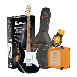 Ibanez RX40BKN Guitar Pack w/ Crush & Accessories - Black Night