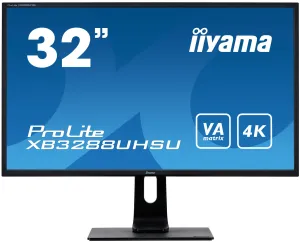 iiyama ProLite XB3288UHSU-B1 31.5" 4K Ultra HD Monitor - 60Hz, 3ms, VA, Height Adjustable, Speakers, Black