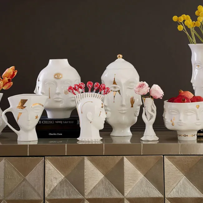 Jonathan Adler | Gilded Muse Frida Vase - White and Gold