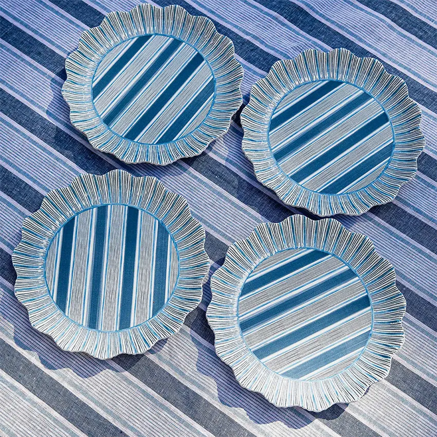 Juliska | Cabana Stripe Melamine Plate - Set of 4