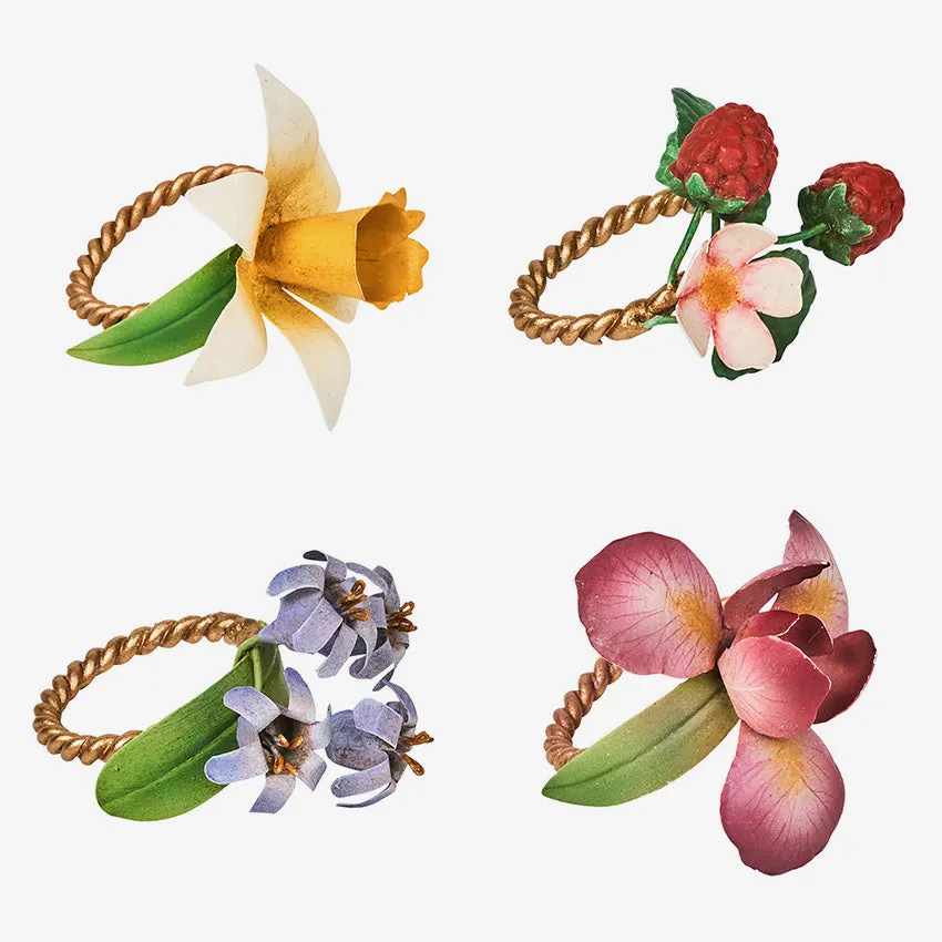 Juliska | Meadow Walk Floral Napkin Ring Assorted - Set of 4