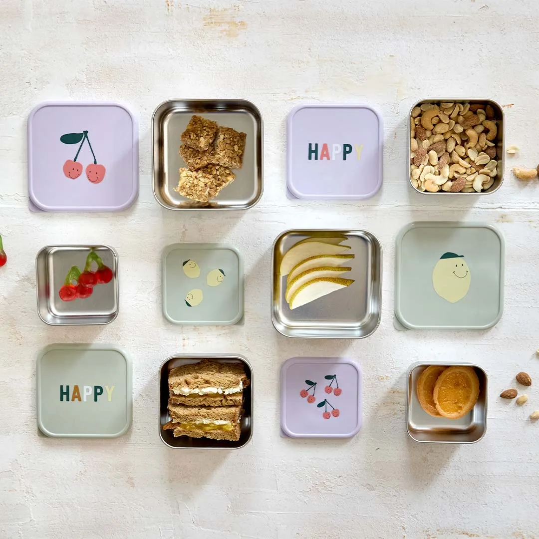 Lassig Snackbox Stainless Steel - Happy Fruits - Cherry