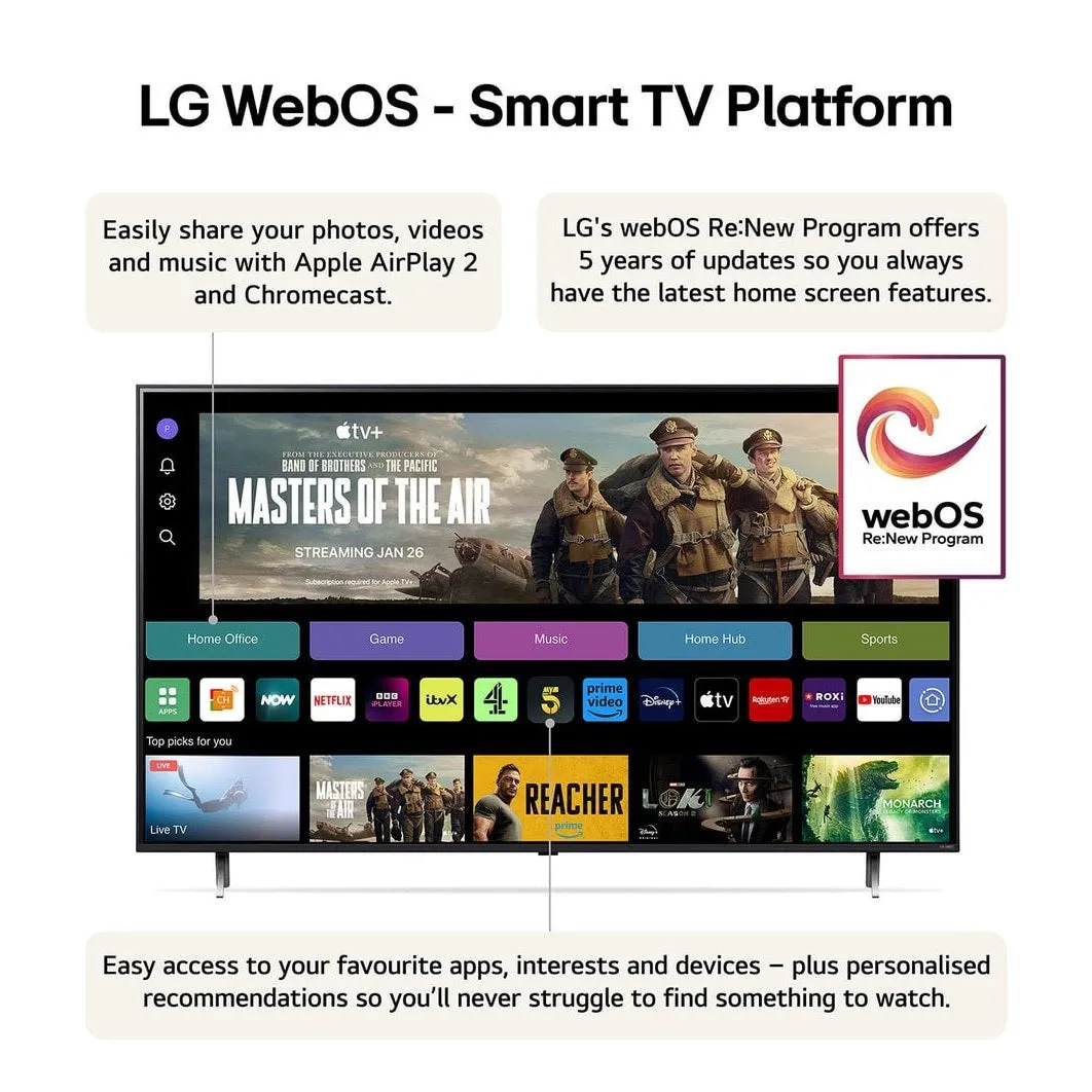 LG 75 Inch QNED80 QNED TV (2024) | 75QNED80T6A.AEK