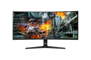 LG UltraGear 34GL750-B 34" UltraWide Full HD Curved Gaming Monitor - 144Hz, 1ms, IPS, NVIDIA G-Sync, Adaptive-Sync, Height Adjustable, Black and Red