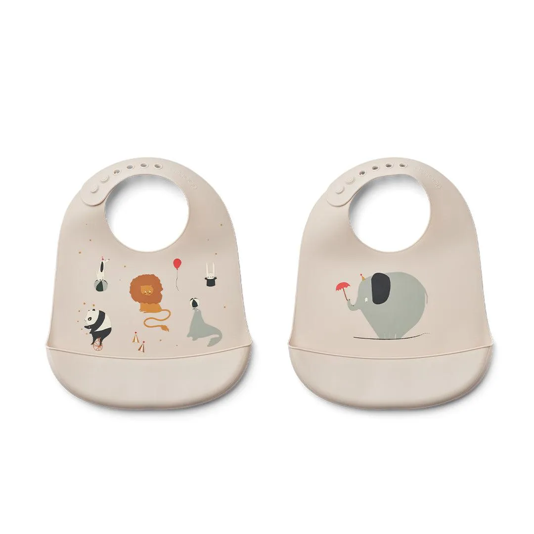 Liewood Tilda Printed Bib 2-Pack - Circus / Sandy
