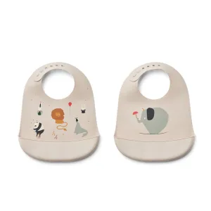 Liewood Tilda Printed Bib 2-Pack - Circus / Sandy