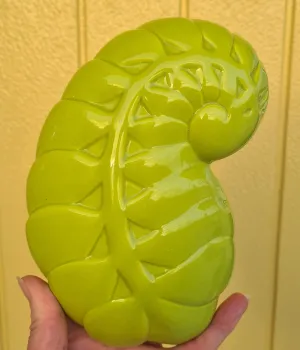 LIME GREEN CERAMIC FERN WALL ART