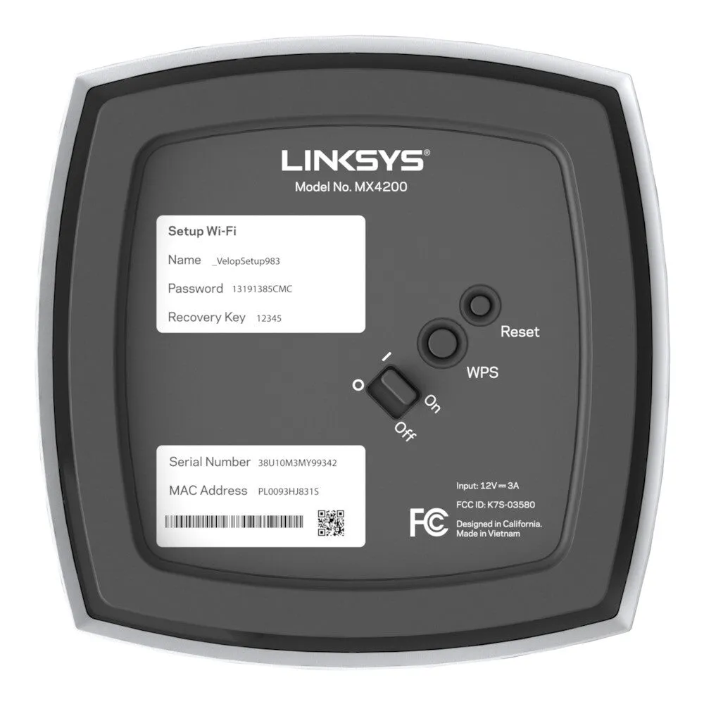 Linksys Velop Whole Home Intelligent Mesh WiFi 6 (AX4200) System, Tri-Band, 1-pack wireless router Gigabit Ethernet Tri-band (2.4 GHz / 5 GHz / 5 GHz) White