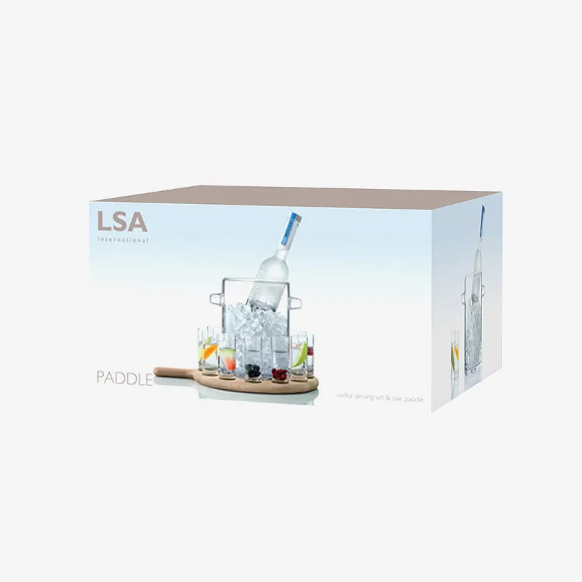 Lsa | Wood & Glass Paddle Vodka Serving Set