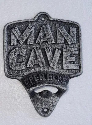 MAN CAVE METAL BOTTLE OPENER