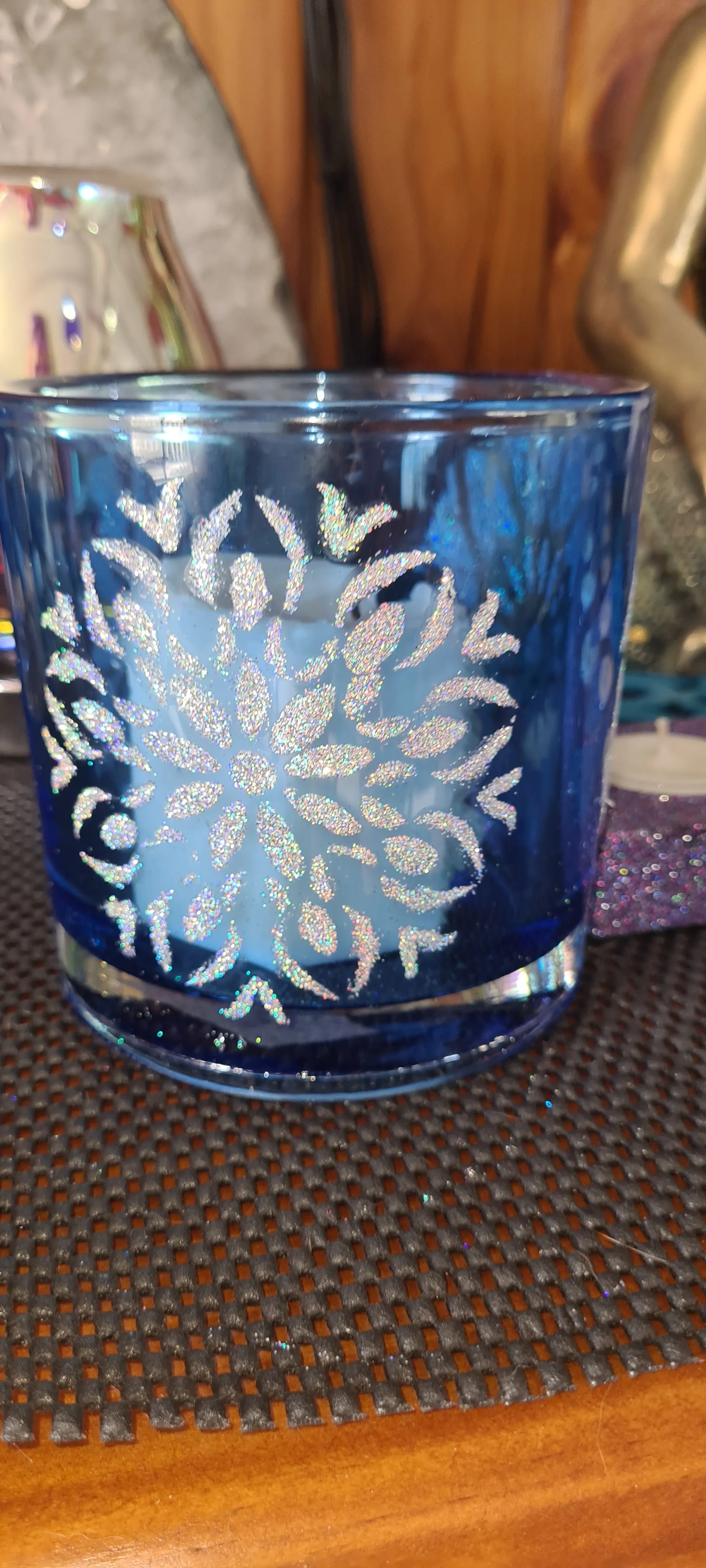 MANDALA GLITTER CANDLE HOLDERS