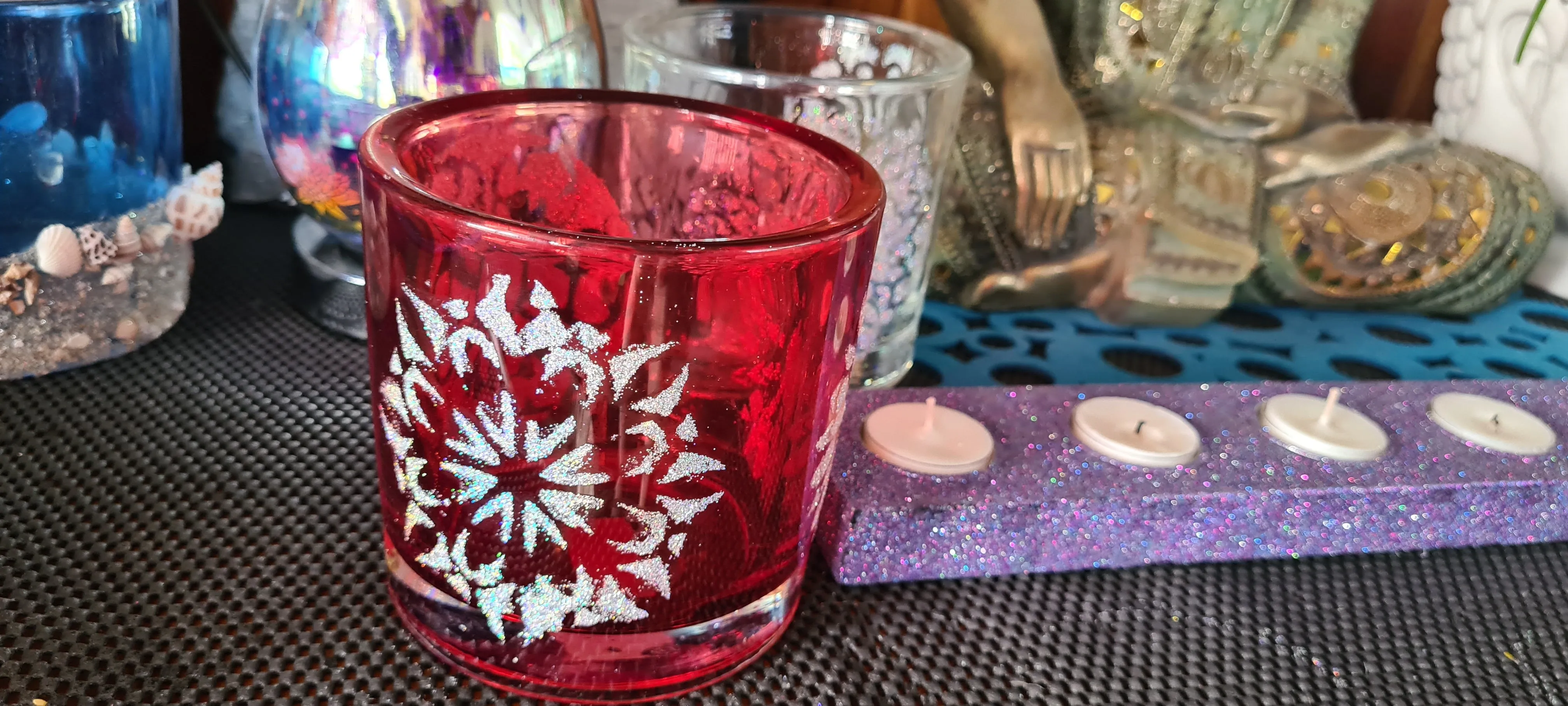 MANDALA GLITTER CANDLE HOLDERS