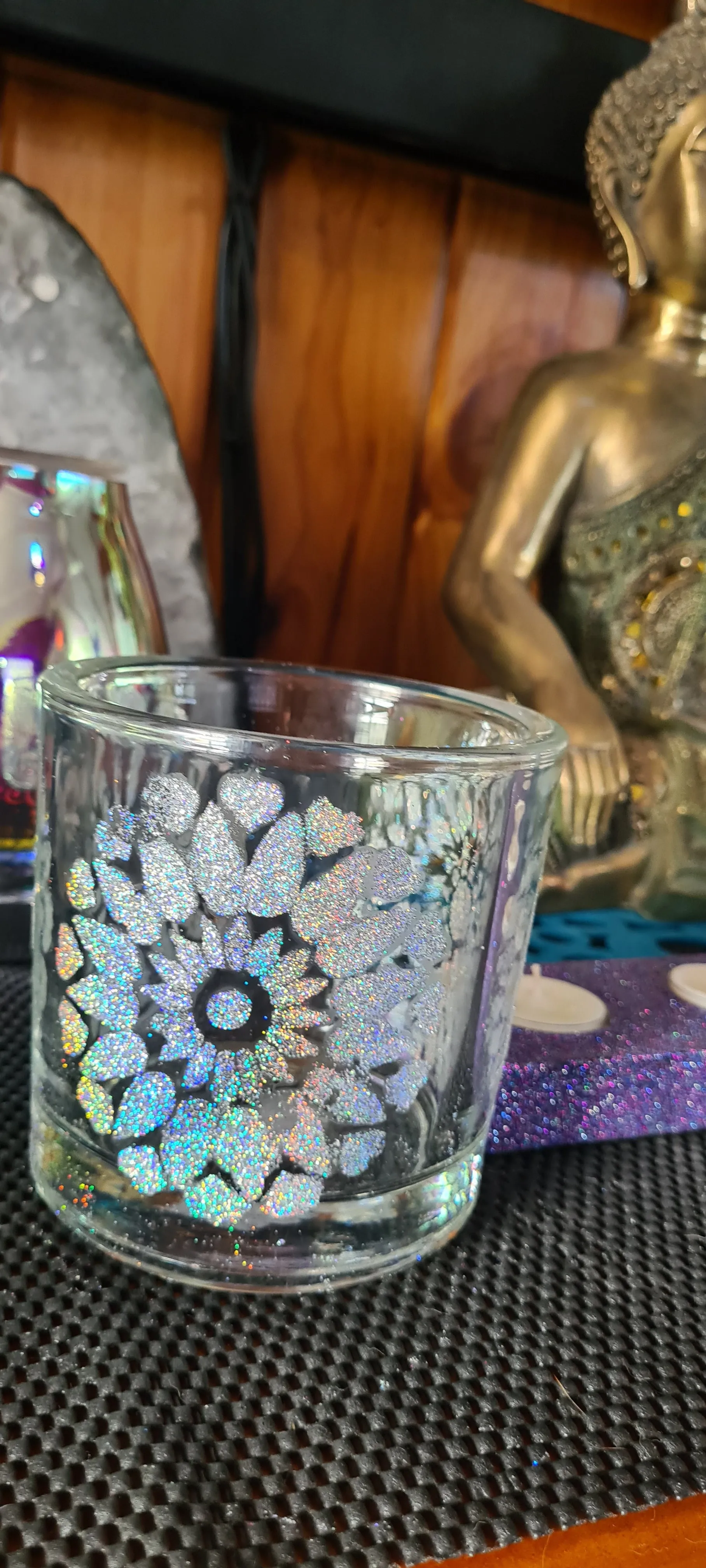 MANDALA GLITTER CANDLE HOLDERS