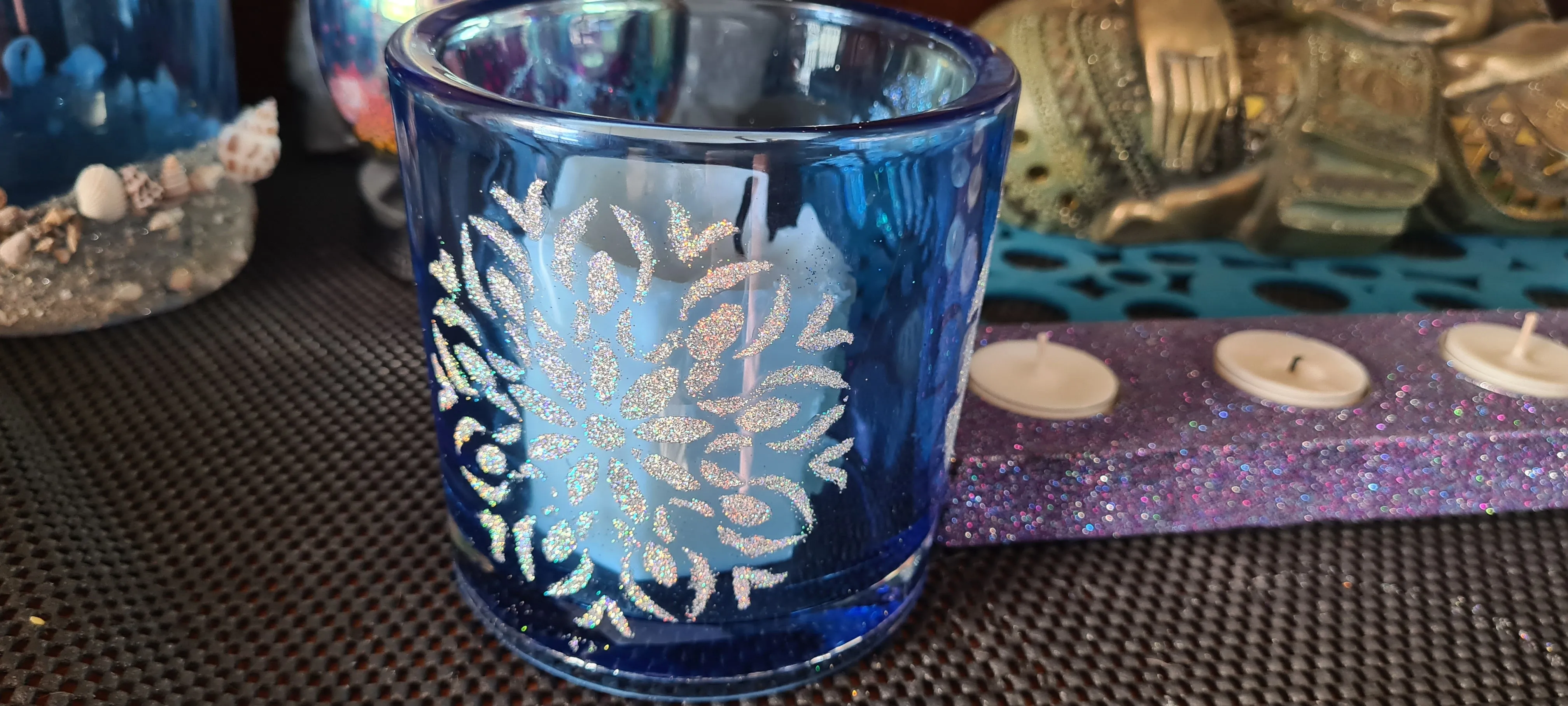 MANDALA GLITTER CANDLE HOLDERS