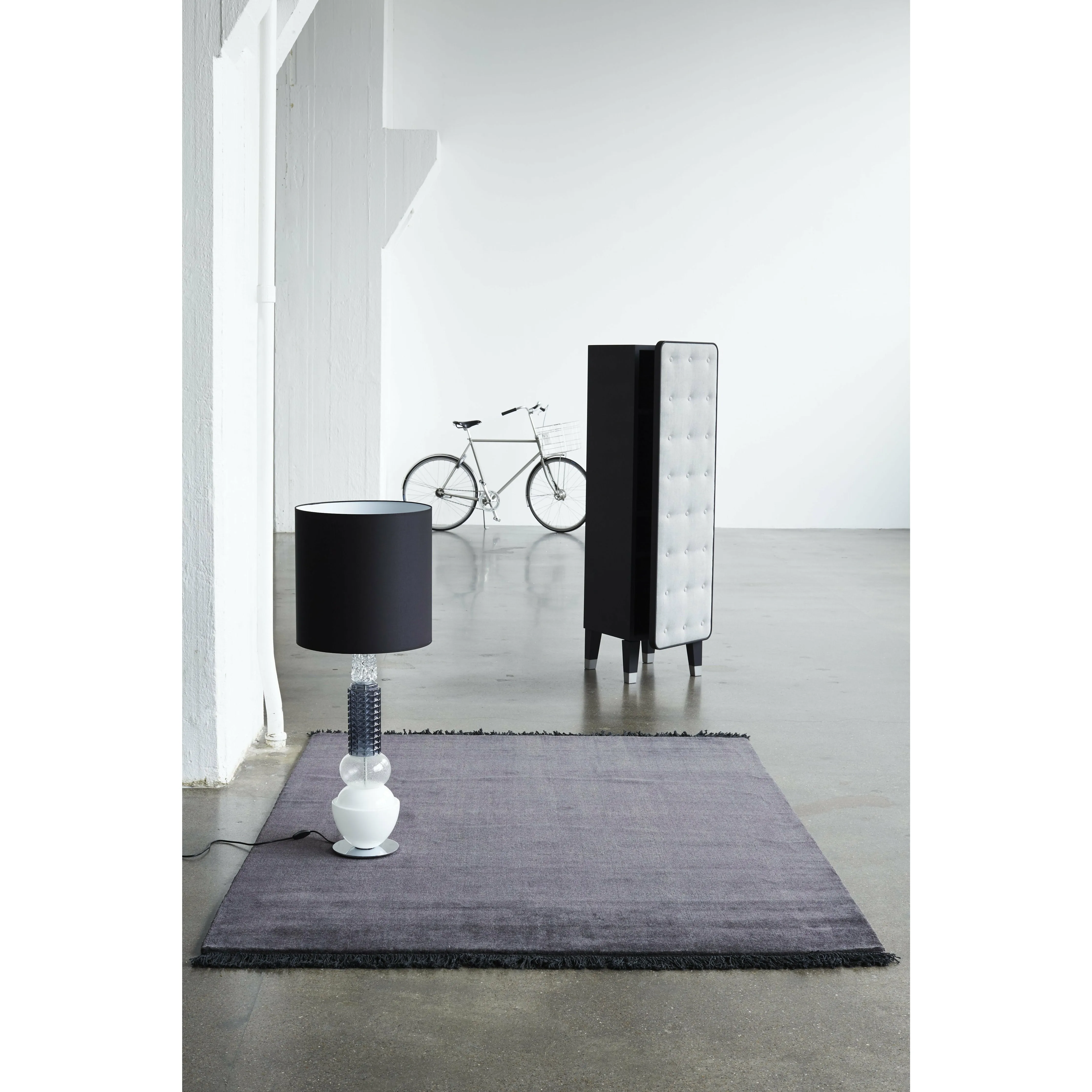 Massimo Earth Bamboo Rug Charcoal Without Fringes, 140x200 Cm
