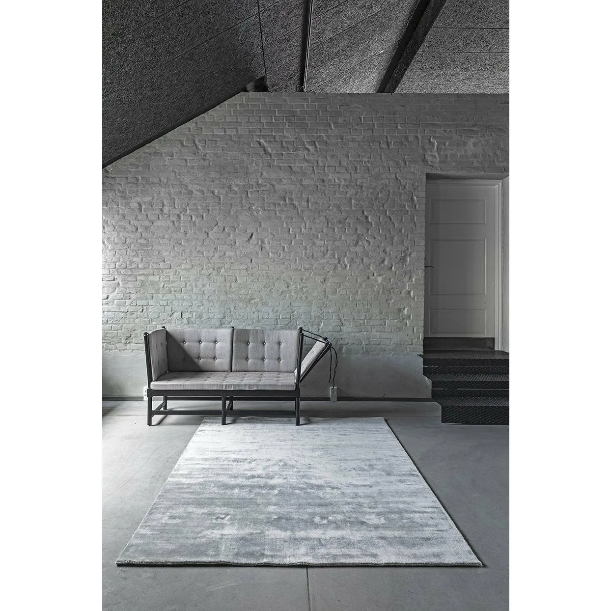 Massimo Earth Bamboo Rug Concrete Grey, 250x300 Cm