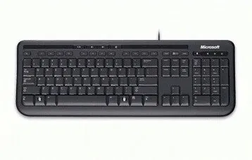 Microsoft Wired Desktop 600 keyboard Mouse included Universal USB QWERTY UK English Black