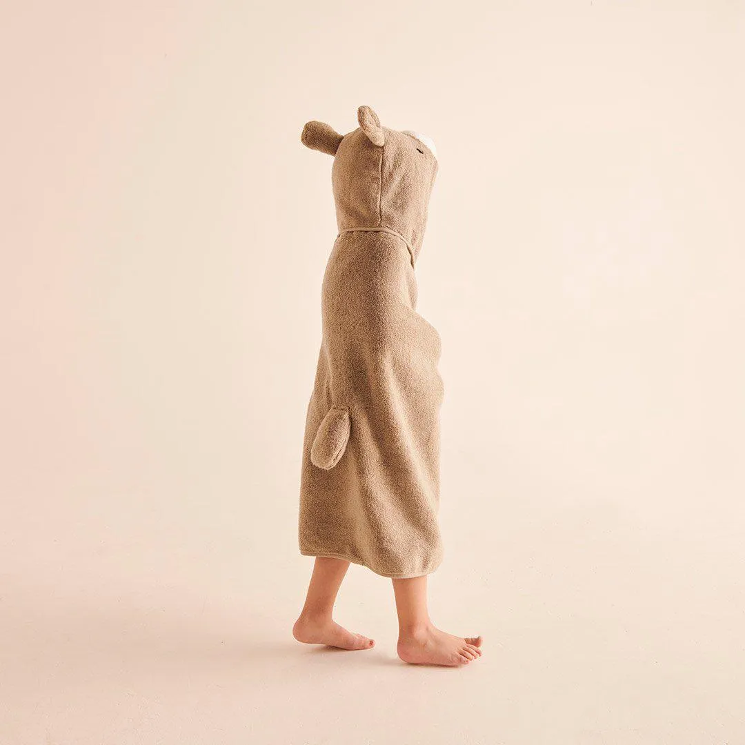 MORI Hooded Baby Bath Towel - Bear - Taupe