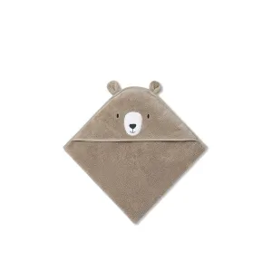 MORI Hooded Baby Bath Towel - Bear - Taupe