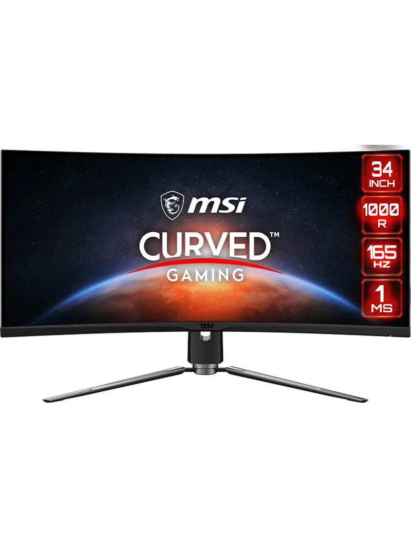 MSI MPG Artymis 343CQR 34" UltraWide Quad HD Curved Gaming Monitor - 165Hz, 1ms, VA, AMD FreeSync, Height Adjustable, Speakers, Black