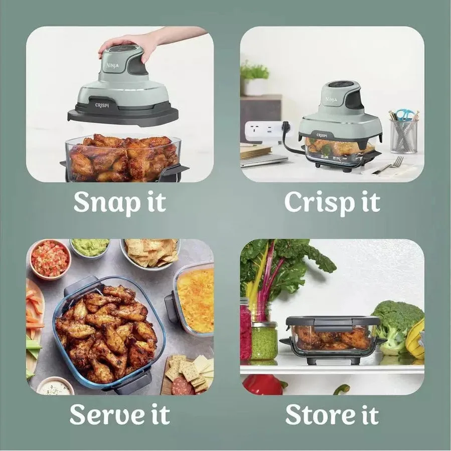 Ninja Crispi 4-in-1 Portable Glass Air Fryer Cooking System - Sage | FN101UKSG