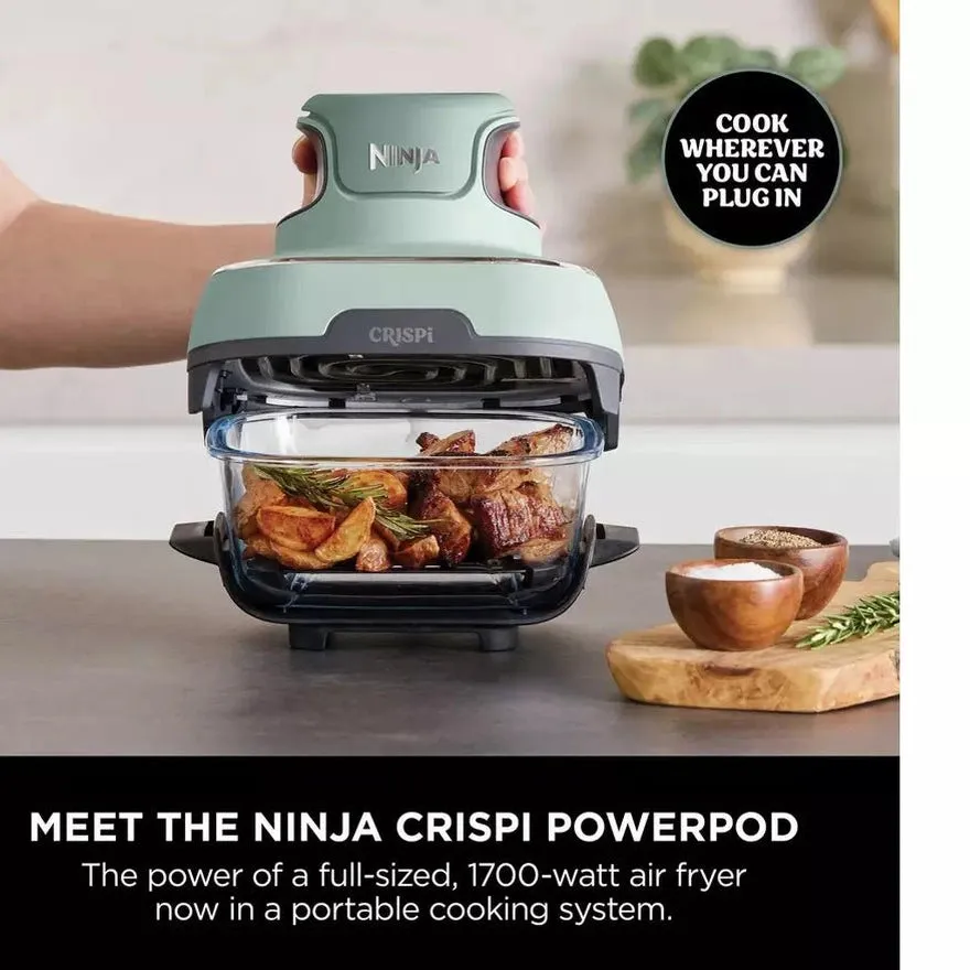 Ninja Crispi 4-in-1 Portable Glass Air Fryer Cooking System - Sage | FN101UKSG