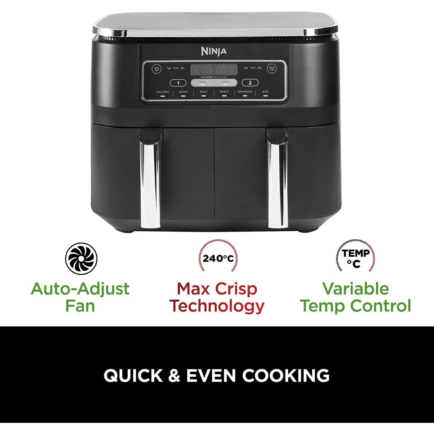 Ninja Foodi Dual Zone Air Fryer 7.6 L | AF300UK