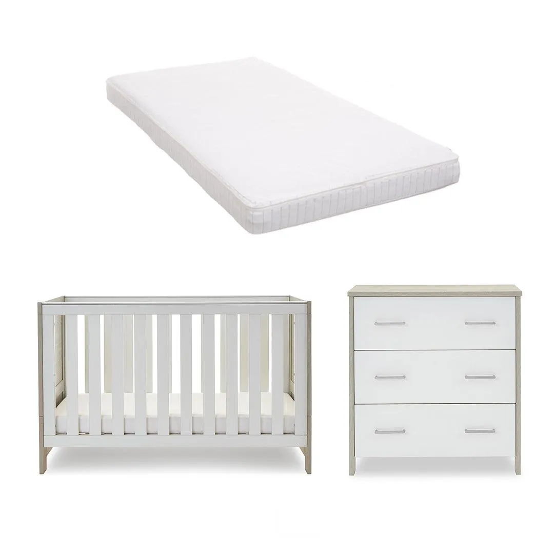 Obaby Nika 2 Piece Room Set - Grey Wash   White