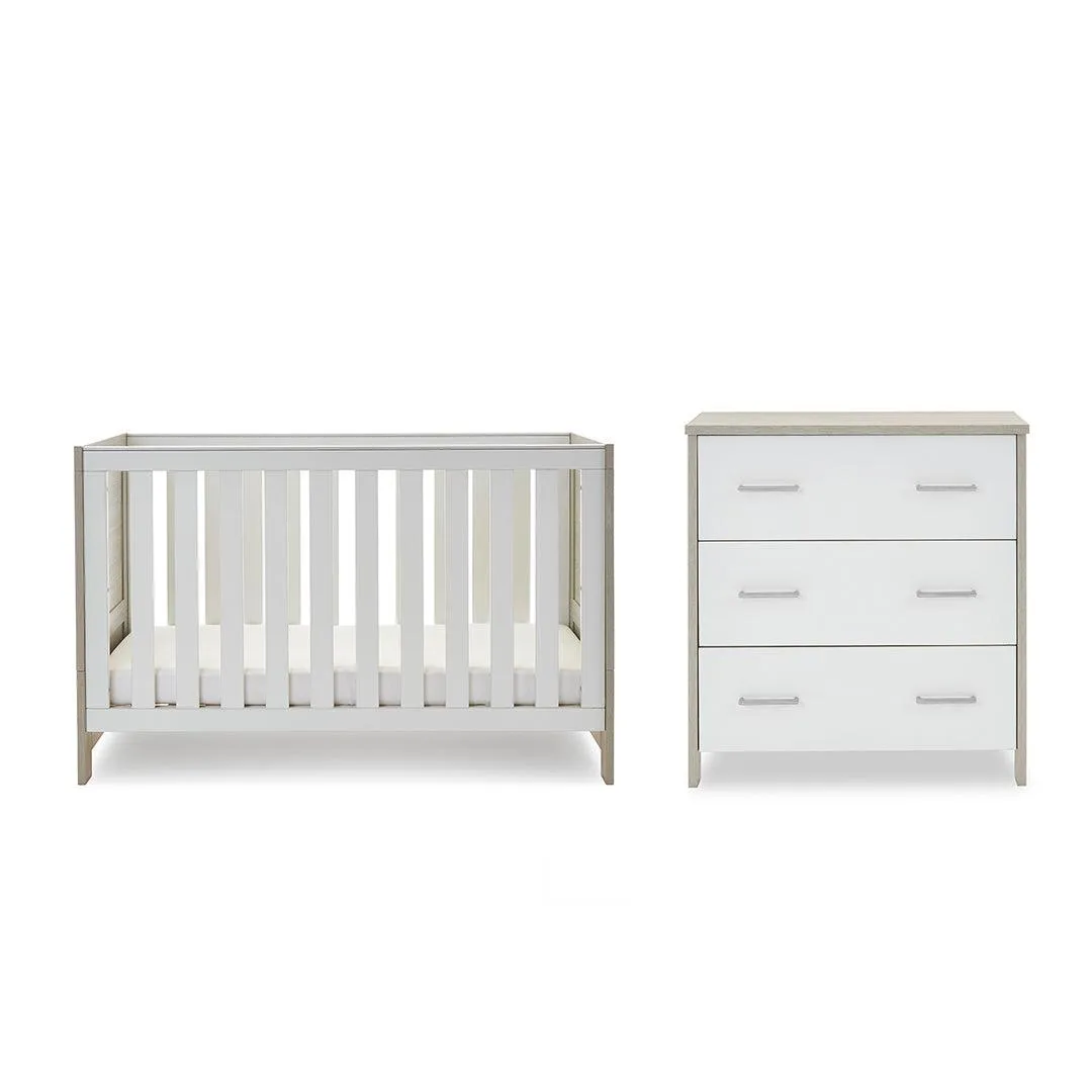 Obaby Nika 2 Piece Room Set - Grey Wash   White