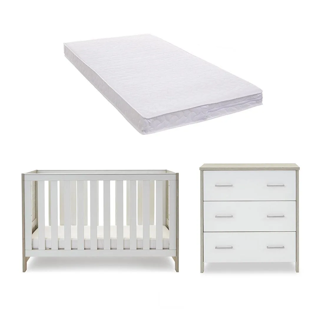 Obaby Nika 2 Piece Room Set - Grey Wash   White