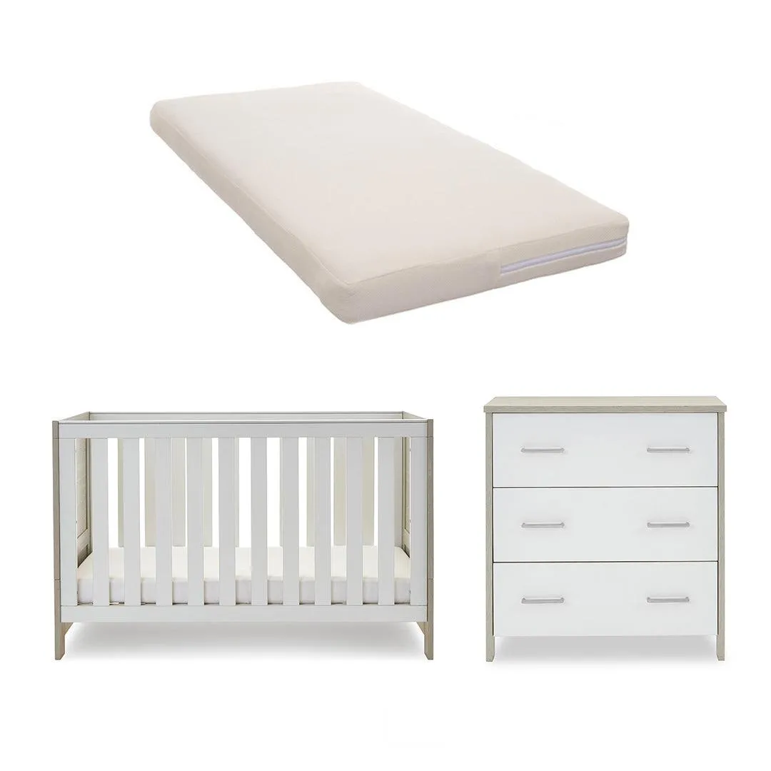 Obaby Nika 2 Piece Room Set - Grey Wash   White