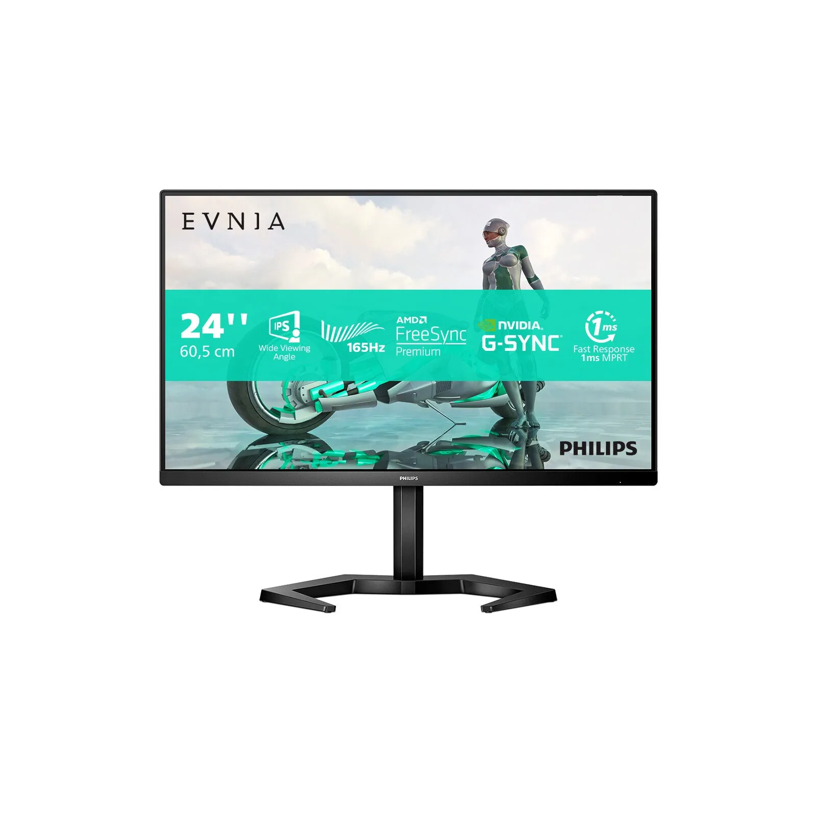 Philips Momentum 24M1N3200ZA/00 23.8" Full HD Gaming Monitor - 165Hz, 1ms, IPS, NVIDIA G-Sync, AMD FreeSync, Height Adjustable, Speakers, Black