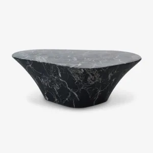 Polspotten | Oval Marble Look Coffee Table - Black