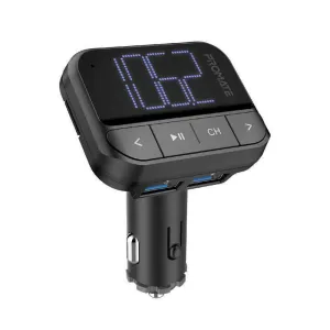 Promate Car FM Transmitter TF USB Input USB Charging Port