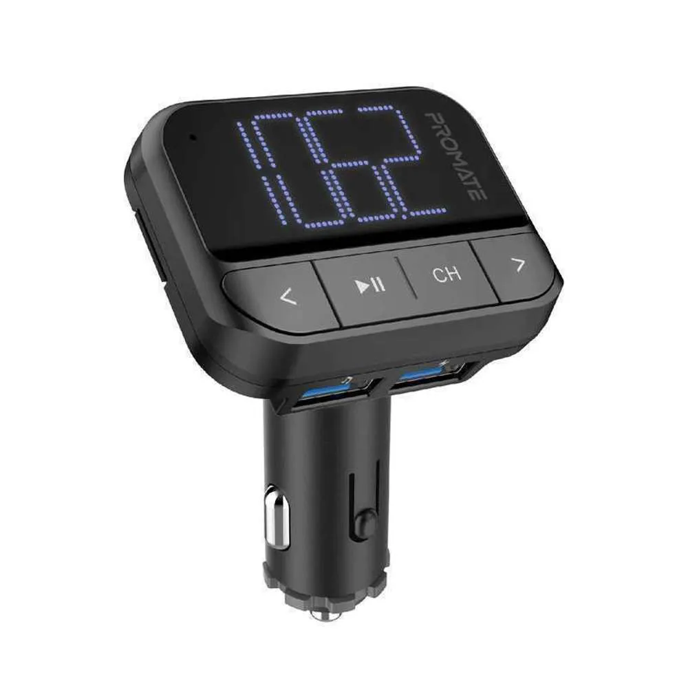 Promate Car FM Transmitter TF USB Input USB Charging Port