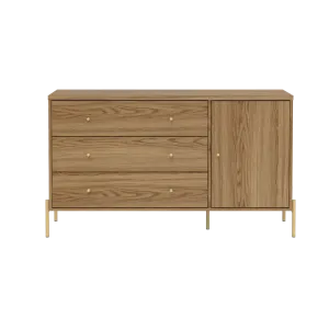 Provincia Jasper 3 Drawer Dresser with 1 Door Oak/Gold #PA61654