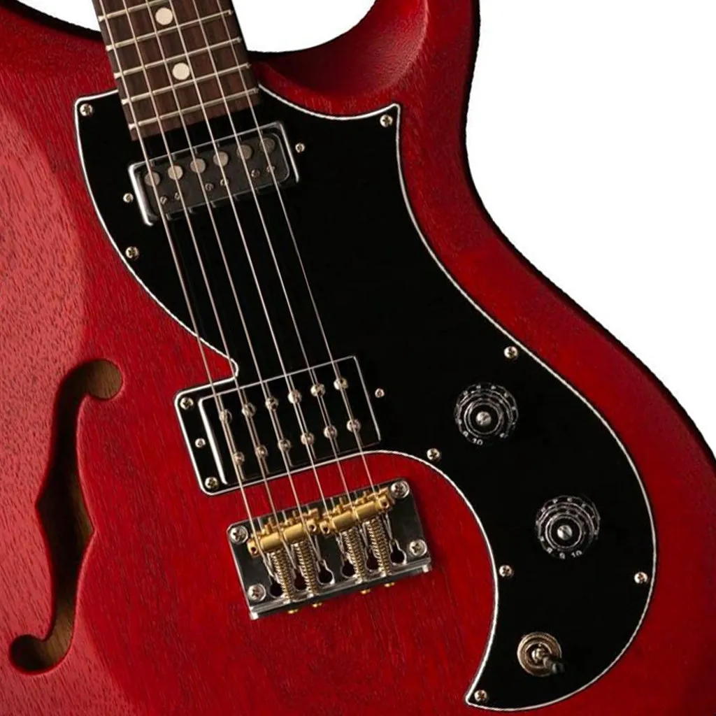 PRS S2 Vela Semi Hollow Satin - Vintage Cherry - Dot Inlays