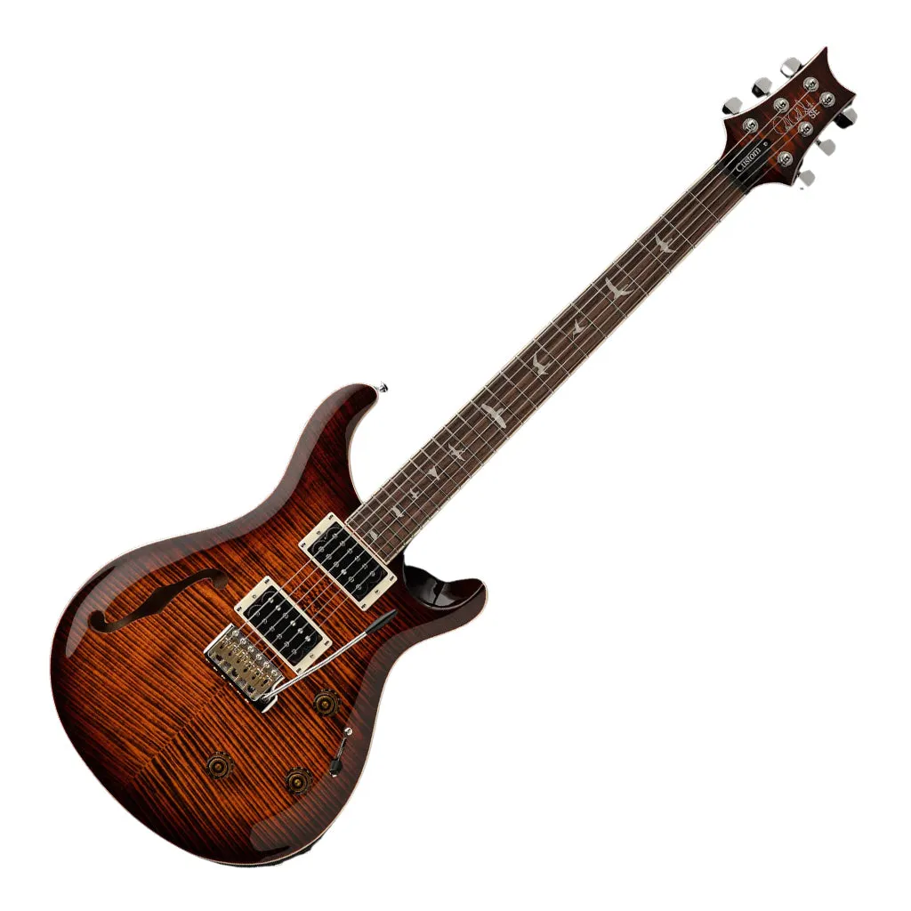 PRS SE Custom 24 Semi Hollow Piezo - Orange Tiger Smoke Burst