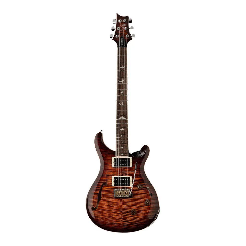PRS SE Custom 24 Semi Hollow Piezo - Orange Tiger Smoke Burst